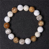 Matte 10mm Beads Bracelet Lucky Round Natural Stone Mineral Beaded Bracelet