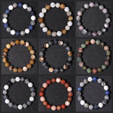 Matte 10mm Beads Bracelet Lucky Round Natural Stone Mineral Beaded Bracelet