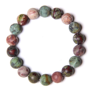 Matte 10mm Beads Bracelet Lucky Round Natural Stone Mineral Beaded Bracelet