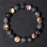 Matte 10mm Beads Bracelet Lucky Round Natural Stone Mineral Beaded Bracelet