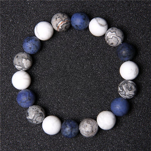 Matte 10mm Beads Bracelet Lucky Round Natural Stone Mineral Beaded Bracelet