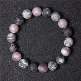 Matte 10mm Beads Bracelet Lucky Round Natural Stone Mineral Beaded Bracelet
