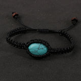 Turquoise Charm Bracelets Adjustable Macrame Bangles