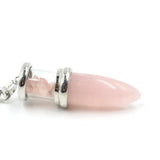 Pink Quartz Healing Crystal Necklace Pendant Amethysts Bullet Shape