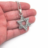 Vintage Star of David Pendant Necklace Long Chain Jewish Gift