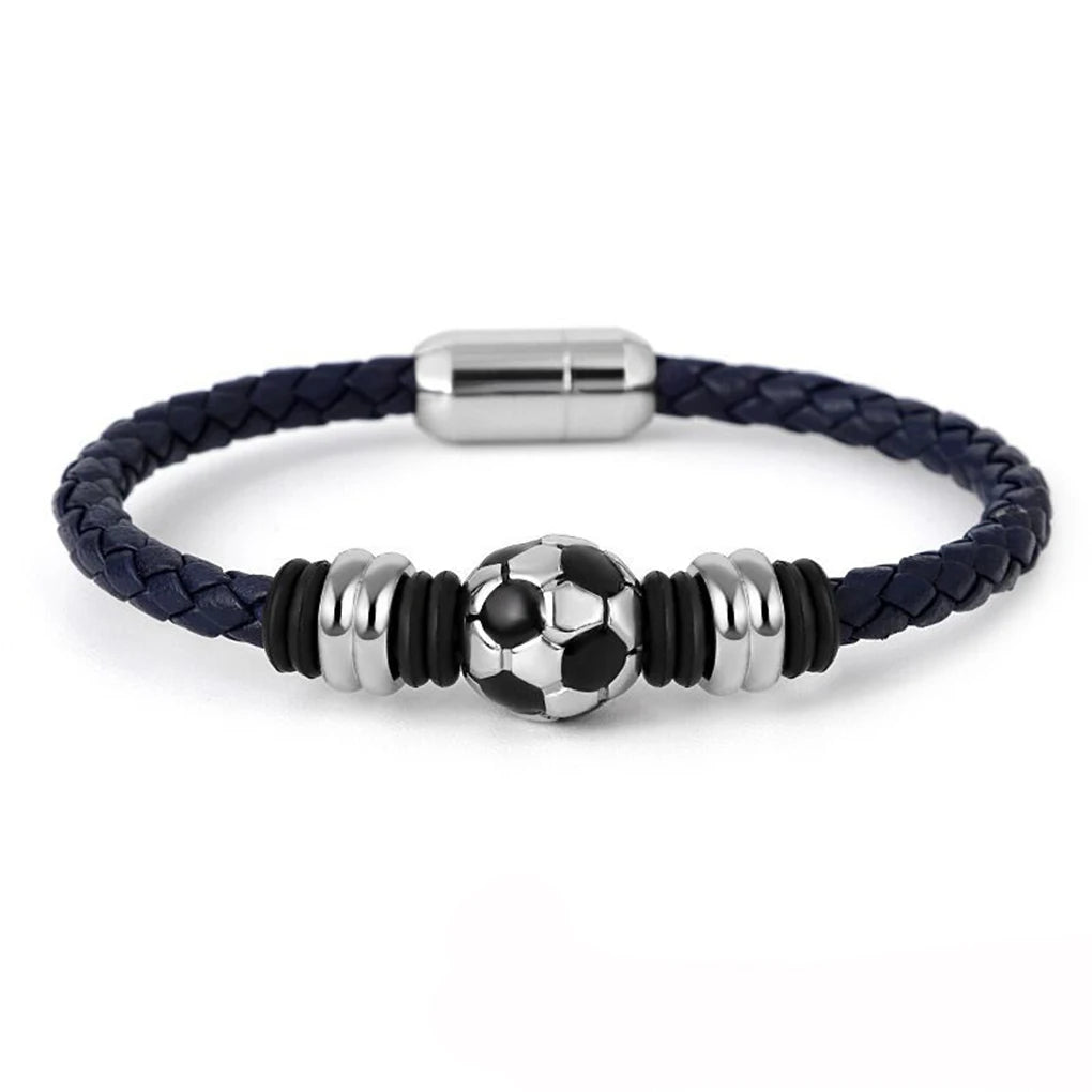 Portable Football Bracelet Solid Braided Bangle Modern Style