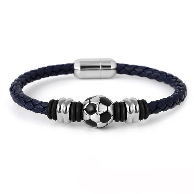 Portable Football Bracelet Solid Braided Bangle Modern Style