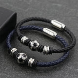 Portable Football Bracelet Solid Braided Bangle Modern Style