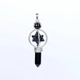 Amethysts Rock Crystal Agates Pendulum Necklace Pendant