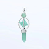 Amethysts Rock Crystal Agates Pendulum Necklace Pendant