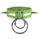 Multicolor Spike Choker Collar Studded Rivets Necklace