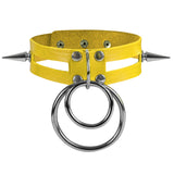 Multicolor Spike Choker Collar Studded Rivets Necklace