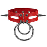 Multicolor Spike Choker Collar Studded Rivets Necklace