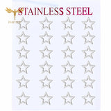 12 Pairs Star Earrings Set Stainless Steel Jewelry Studs