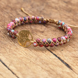 Tree of Life Charm Bracelet Natural Stone Beaded Boho Wrap