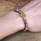 Tree of Life Charm Bracelet Natural Stone Beaded Boho Wrap