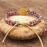 Tree of Life Charm Bracelet Natural Stone Beaded Boho Wrap