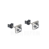 925 Sterling Silver Poker Stud Earrings Hip-hop Ear Piercing Jewelry