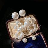 Women Mermaid Tears Flower Necklace Zircon Pearl Earrings