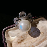 Women Mermaid Tears Flower Necklace Zircon Pearl Earrings