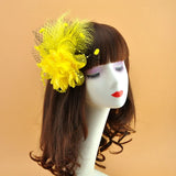 Vintage Feather Flower Fascinator Lady Hair Clip Accessories