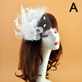 Vintage Feather Flower Fascinator Lady Hair Clip Accessories