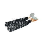 Metal Tassel Chain Earrings Non-Piercing Druzy Resin Clip Earings