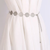Vintage Silver Metal Leaf Waist Chain
