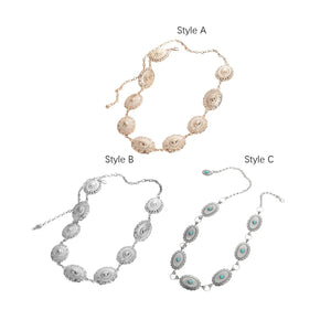 Women Metal Oval Chain Belt Boho Style Graduation Gift with Buckle