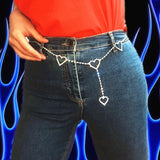 Women Mini Heart Belt Wedding Love Waist Chain Night Club Disco Female