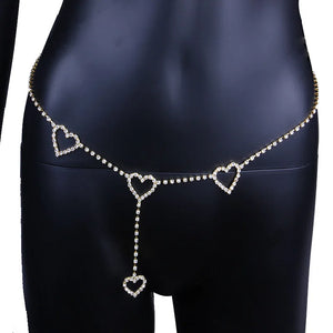Women Mini Heart Belt Wedding Love Waist Chain Night Club Disco Female