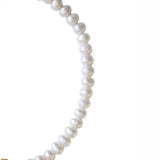 Minimalist Stainless Steel Nameplate Pendant Necklace with Pearl Initials Choker