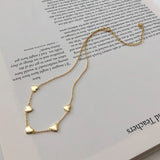18K Plated Heart Choker Necklace 925 Silver