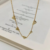 18K Plated Heart Choker Necklace 925 Silver