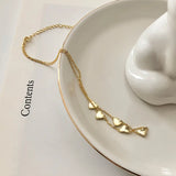 18K Plated Heart Choker Necklace 925 Silver