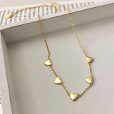 18K Plated Heart Choker Necklace 925 Silver
