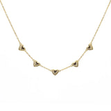 18K Plated Heart Choker Necklace 925 Silver