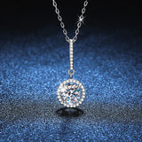 Women Moissanite Necklace 925 Sterling Silver Plated Necklaces