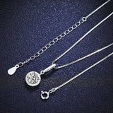 Women Moissanite Necklace 925 Sterling Silver Plated Necklaces