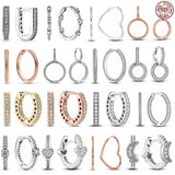 925 Sterling Silver Women Charm Hoop Earrings