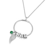 Personalized Rhinestone Leaf Pendant Necklace for Women