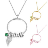 Personalized Rhinestone Leaf Pendant Necklace for Women