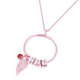 Personalized Rhinestone Leaf Pendant Necklace for Women