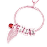 Personalized Rhinestone Leaf Pendant Necklace for Women