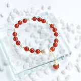 Freshwater Pearl Red Stone Beads Bracelet Bangle Wedding Jewelry