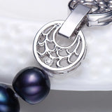 Freshwater Pearl Necklace, Sterling Silver, Life Tree Buckle