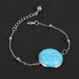 Gemstone Charm Bracelet with Metal Ball Chain