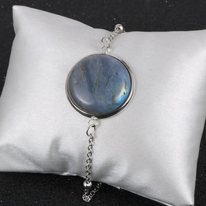 Gemstone Charm Bracelet with Metal Ball Chain