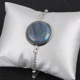 Gemstone Charm Bracelet with Metal Ball Chain