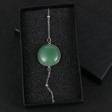 Gemstone Charm Bracelet with Metal Ball Chain